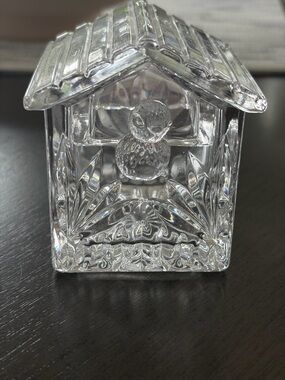 Princess House Clear Crystal Birdhouse Figurine